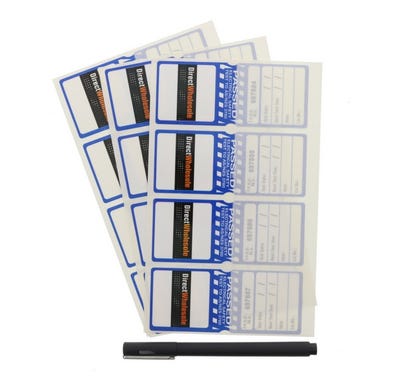 Self Laminating Test Tag Blue July-September Except Nsw - February & July Nsw Only 100 Pack