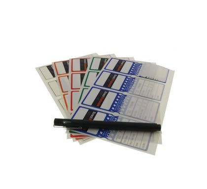 Self Laminating Test Tag Mixed Blue/Green/Orange/Red/White Nsw Only 100Pack