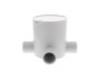 Junction Box Round Deep 3Way 20Mm Grey 10 Pack