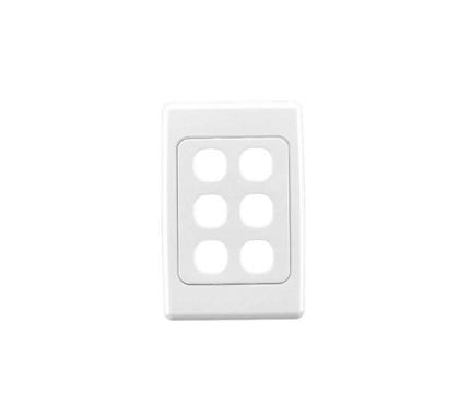 Clipsal 2036Vh 2000 Series Six Gang Flush Surround And Gridplate Horizontal/Vertical Mount White