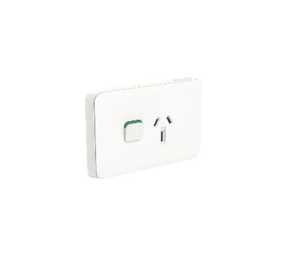 Clipsal Iconic 3015-15C-Vw Cover Frame - 1 Switch & 1 Socket - 15 A - Horiz - Vivid White