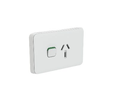 Clipsal Iconic 3015-20C-Cy Cover Frame - 1 Switch & 1 Socket - 20 A - Horiz - Cool Grey