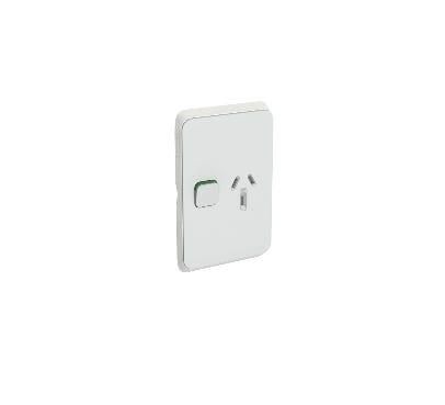 Clipsal Iconic 3015Vc-Cy Cover Frame - 1 Switch & 1 Socket - 10 A - Vertical - Cool Grey