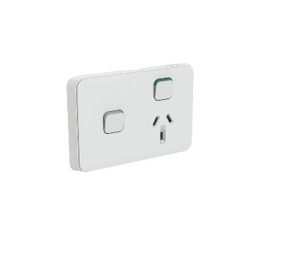 Clipsal Iconic 3015Xc-Cy Cover Frame - 2 Switches & 1 Socket - 10 A - Horiz - Cool Grey