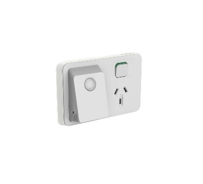 Clipsal Iconic 3025Nw-Cyclipsal Iconic Cover Frame - 1 Switch And 1 Socket And Sensor - 10 A - Cool Grey