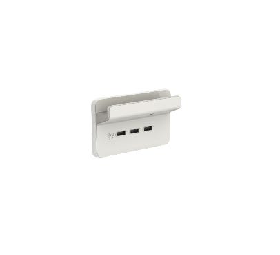 Clipsal Iconic 3043Hs-Wy Cover Frame - 3 Usb Charger - Horiz - Warm Grey