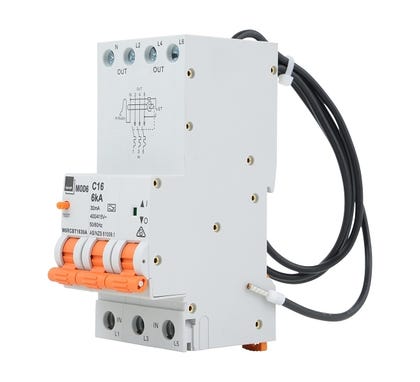 Mod6 Rcbo 3Pn 6Ka 20A C Curve 30Ma Type