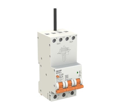 NHP MD6RT2030A MOD6+ RCBO 6kA 3 Pole and N 20A C Curve 30mA Type A (Longbody)