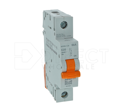 NHP MOD6125 MOD6 MCB, 6kA, 1P, 25A, C curve