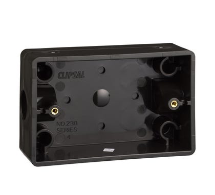 Clipsal - Mounting Accessories Mounting Box With 20 Mm End Entries Pvc - 238-BK