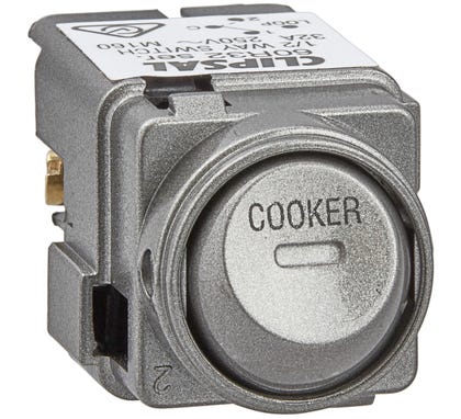 Clipsal Saturn Series Switch Mechanism Assembly 32A, 250V Marked Cooker Charcoal - 60R32COOK-CC