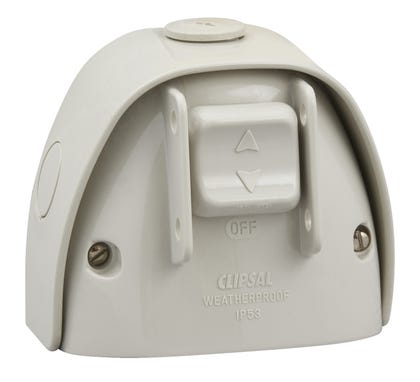 Clipsal Weathershield Single Switched Socket Ltg 10A 250V - WSC227L-GY