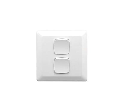 Clipsal Prestige Series Switch 2 Gang 116 X 116Mm - P2032/2VA-WE