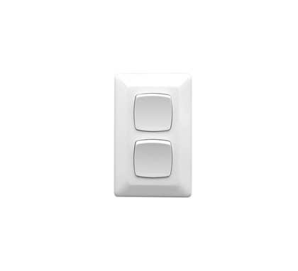 Clipsal Switch 2 Gang 10A Pvc White - P2032VA-WE