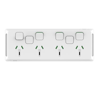 Socket Sw Horiz Quad 2Exblank 10A 250V