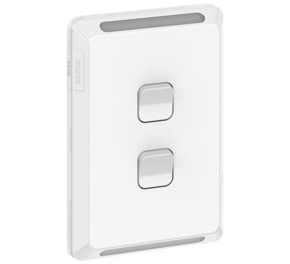 Clipsal Pro Series 2 Switches Vertical Ip44 1 Or 2 Way 20 A / 16 Ax White - P3042V44-XW