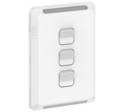 Clipsal Pro Series 3 Switches Vertical Ip44 1 Or 2 Way 20 A / 16 Ax White - P3043V44-XW