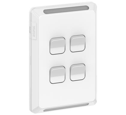 Clipsal Pro Series 4 Switches Vertical Ip44 1 Or 2 Way 20 A / 16 Ax White - P3044V44-XW