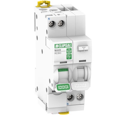 Clipsal MAX9 RCBO 1PN C 25A 30mA A-SI 2MOD VI - MX9R3225S