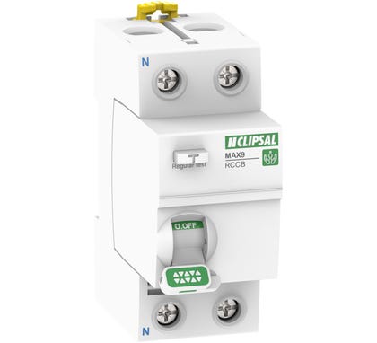 Clipsal MAX9 RCCB 2P 40A 30mA A type - MX9RC240