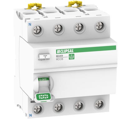 Clipsal MAX9 RCCB 4P 63A 30mA A type - MX9RC463