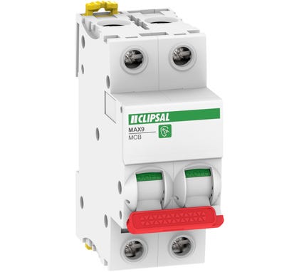 Clipsal MAX9 MCB Red Handle 2P C 63A 6000A - MX9MC263R