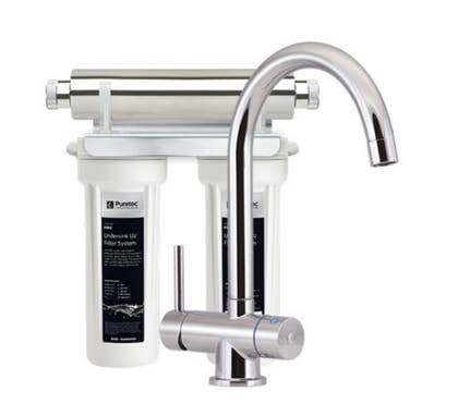 Puretec ESR2 T4 Tripla Ultraviolet Rain Water Filter Undersink 3 Way Mixer Tap