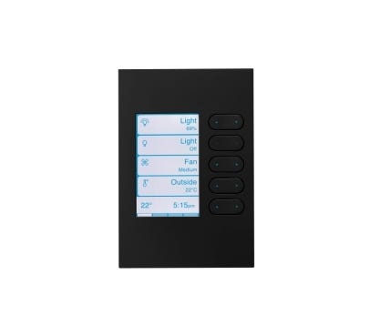 Clipsal C-Bus Wall Plate 5 Key A Series, Zen Black - R5045EDLBZB