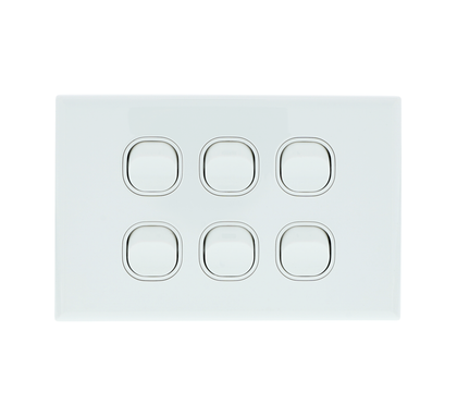 LIGHT SWITCH 6 GANG 16A- HORIZONTAL