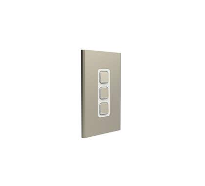 Clipsal Iconic Styl Cover Frame, 3 Switches, Vertical, Crowne - S3043C-CE