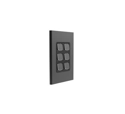 Clipsal Iconic Styl Cover Frame, 6 Switches, Vertical, Silver Shadow - S3046C-SH