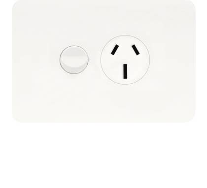 Hager Allure Single GPO 20A Matt White - WBHP120-MW