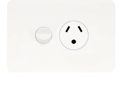 Hager Allure Single GPO 10A with round Earth Matt White - WBHP1R-MW
