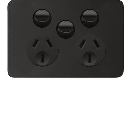 Hager Allure DGPO 10A with Extra Switch Matt Black - WBHP2XS-MB