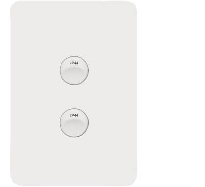Hager Allure 2 Gang IP44 Plate Vert Matt White - WBHWSV2-MW
