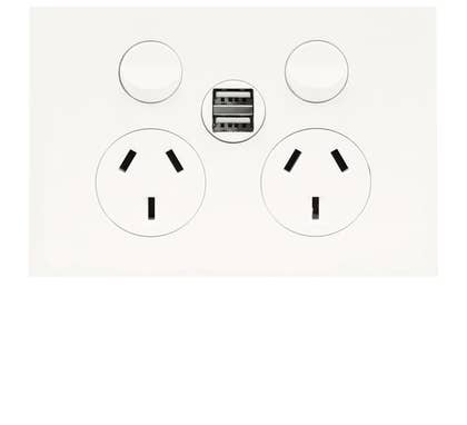 Hager Finesse DGPO 10A cw 2 x 2.1A USB - WBQP2SUSB