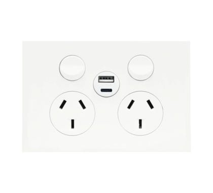 Hager Finesse DGPO USB AC MW - WBQP2SUSBAC-MW