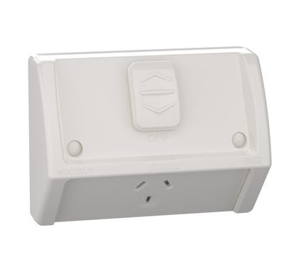 Clipsal Socket Swt Sing W_P 10A 250V WSCF227/1-RG