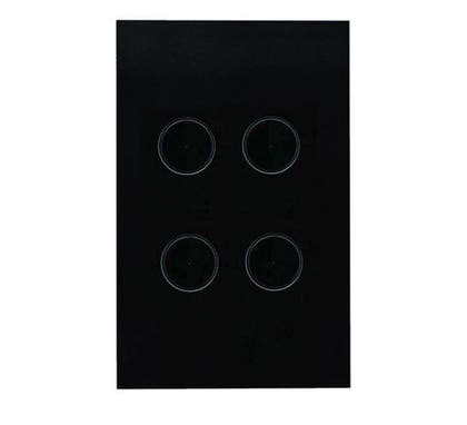 Clipsal Saturn Zen Grid and Plate Assembly 4 Gang Zen Black Less Mech - Z4064VH-ZB