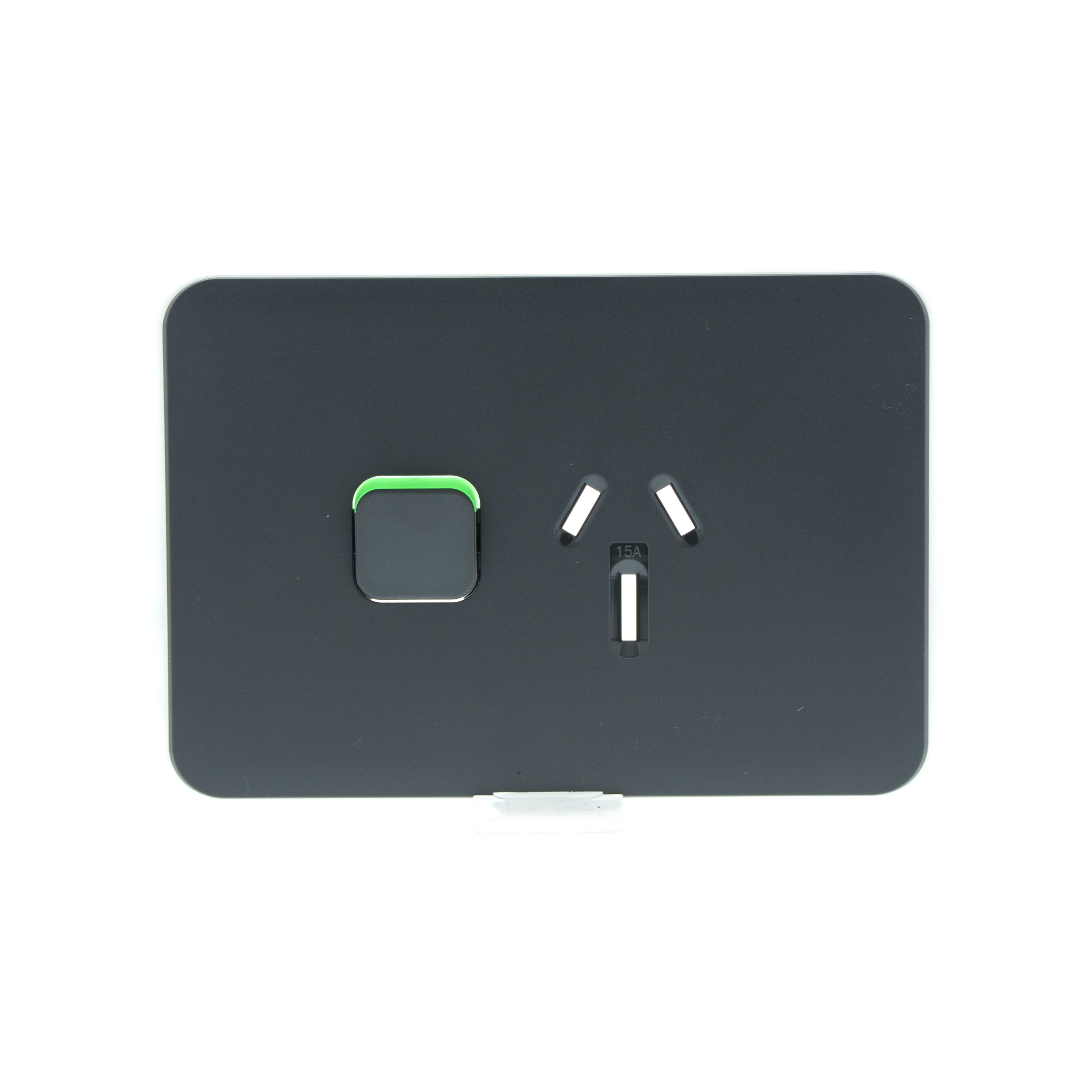 Clipsal Iconic Series Cover Frame - 1 Switch & 1 Socket - 15 A - Horizontal - Anthracite - 3015/15C-AN