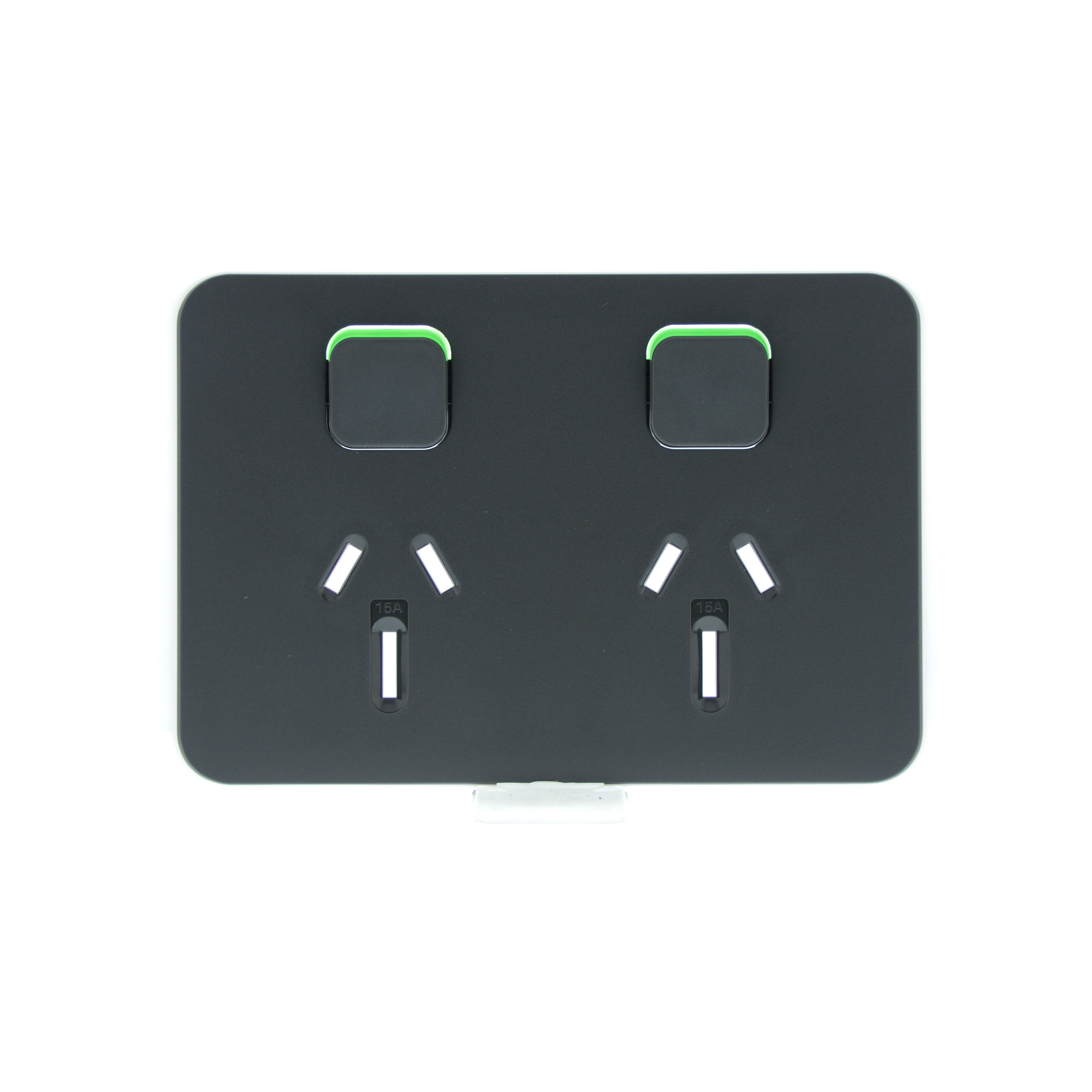 Clipsal Iconic Series Cover Frame - 2 Switches & 2 Sockets - 15 A - Horizontal - Anthracite - 3025/15C-AN