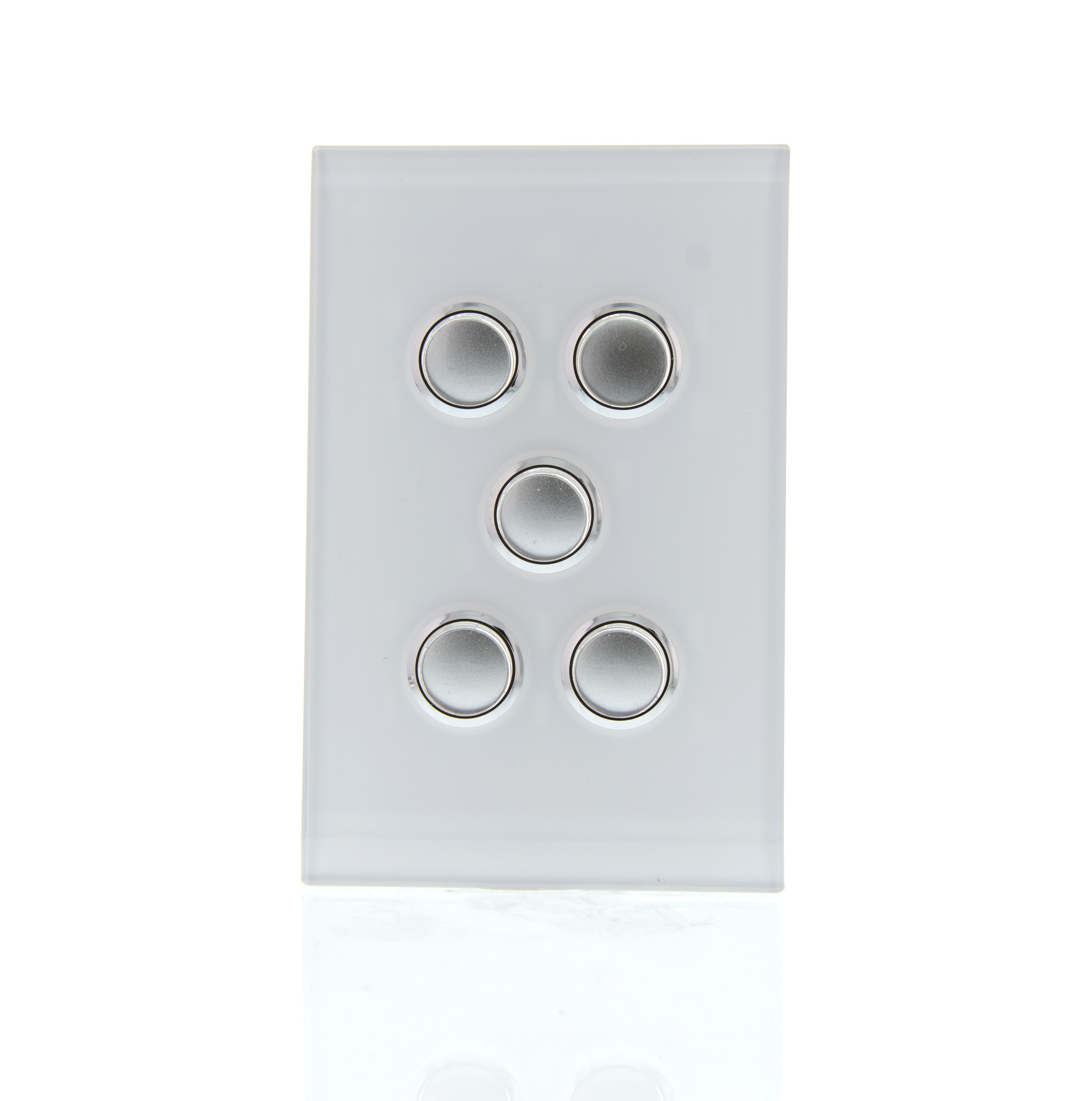 Clipsal Saturn Series Grid And Plate Assembly 5 Saturn 4000 Series Including Saturn Horizontal Pure White - 4065VH-PW