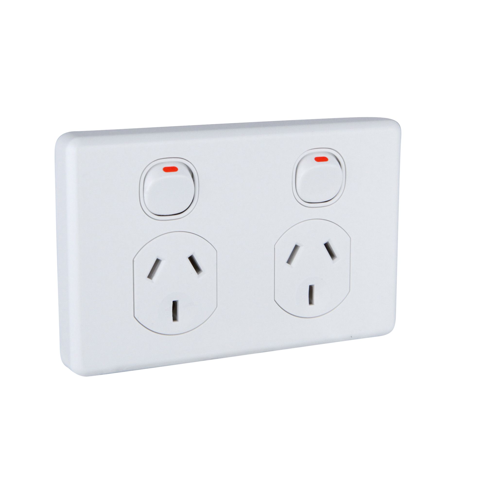 Clipsal Classic C2000 Series Double Powerpoint Classic Double Pole White - C2025D-WE