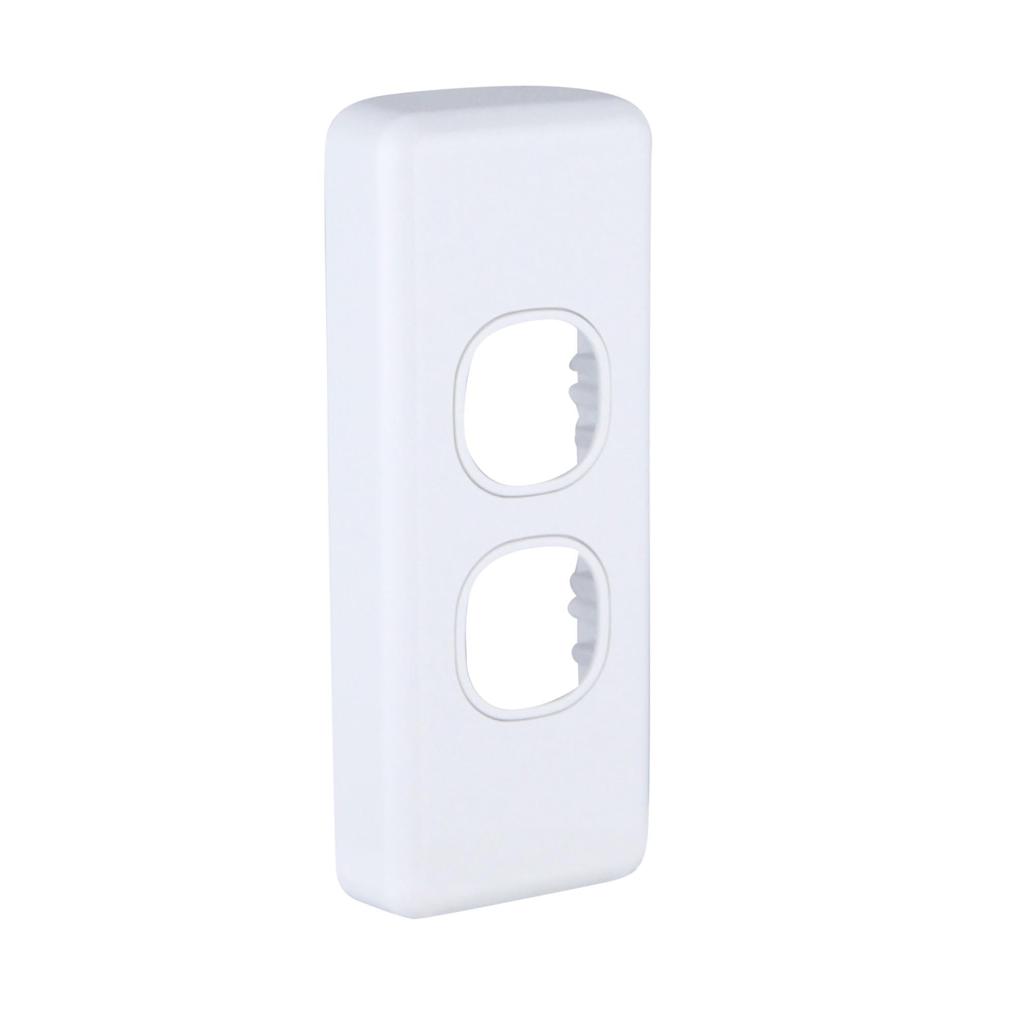 Clipsal Classic C2000 Series Plate Grid & Cover Architrave 2 Gang White - C2032-WE