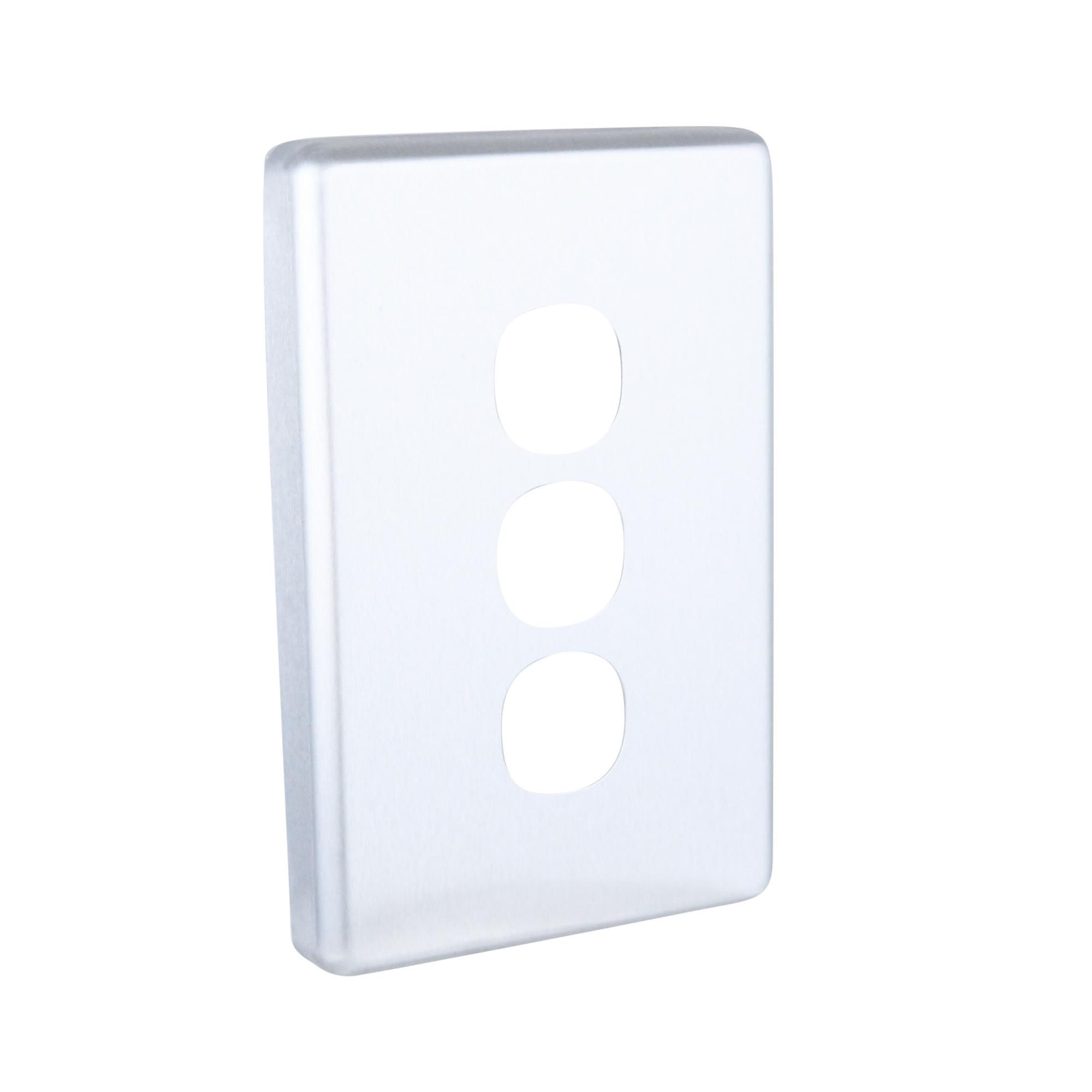 Clipsal Classic C2000 Series Plate Cover 3 Gang Brushed Aluminium - C2033C-BA