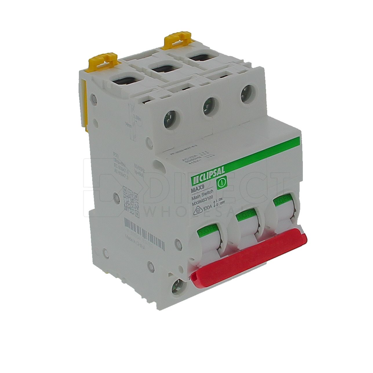 Clipsal MAX9 Main Switch 3P 100A - MX9MS3100