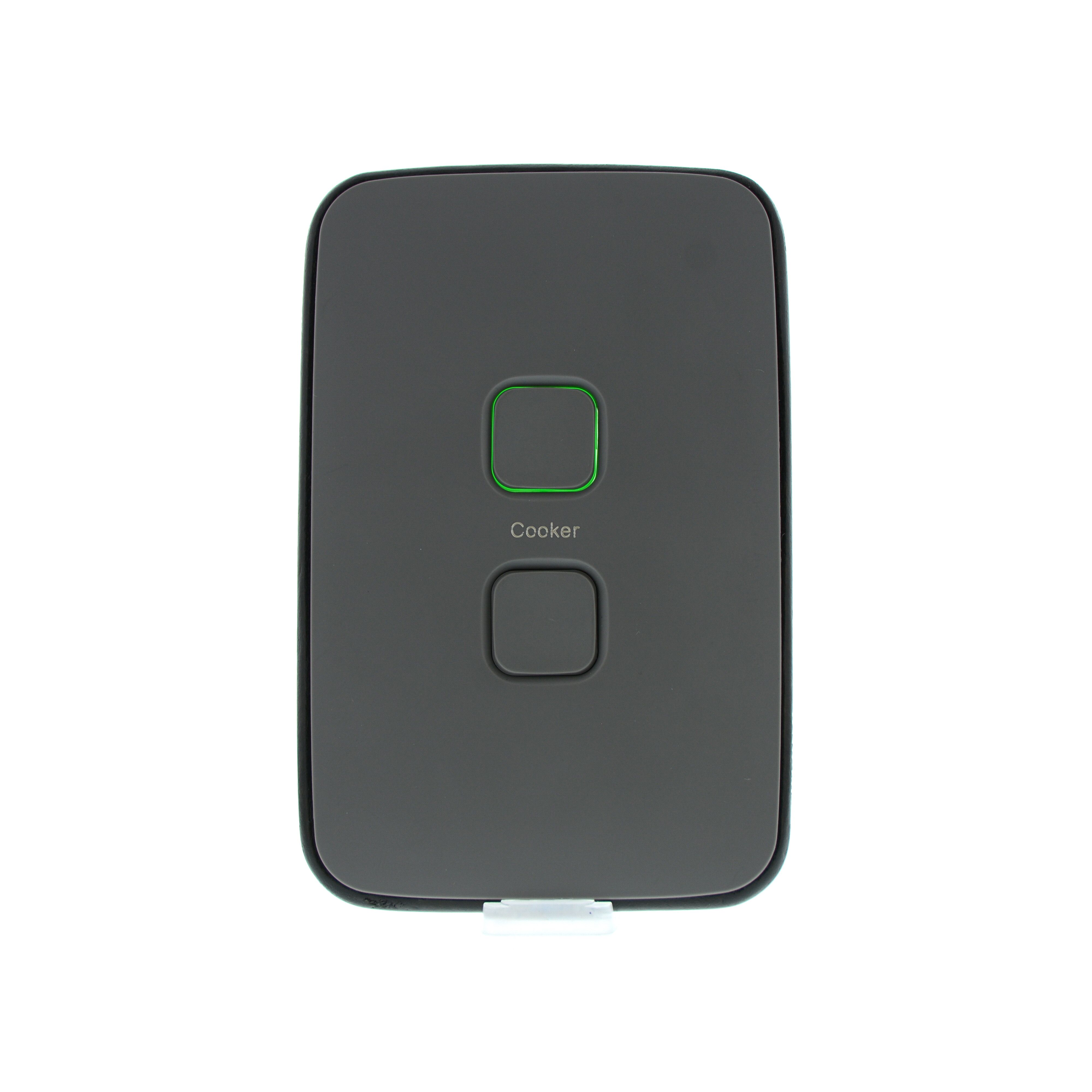 Clipsal Iconic Essence Cover Frame, 2 Switches, Vertical, Ash Grey - E3041/45C-AG