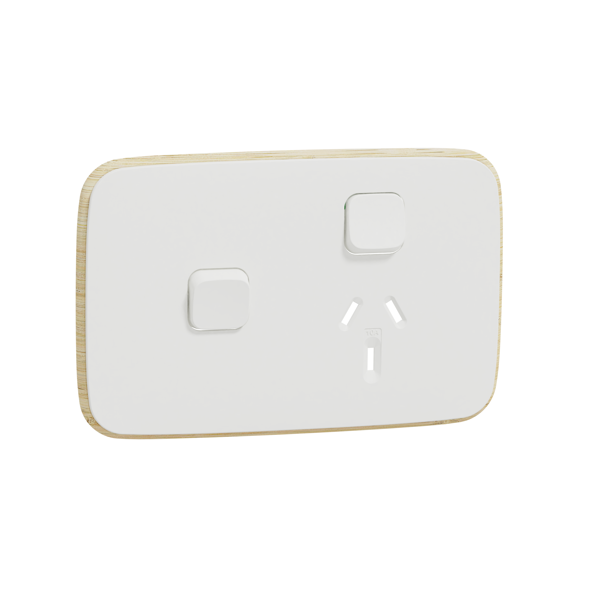 Clipsal Iconic Essence Cover Frame, 2 Switches & 1 Socket, 10 A, Horizontal, Arctic White - E3015XC-AW