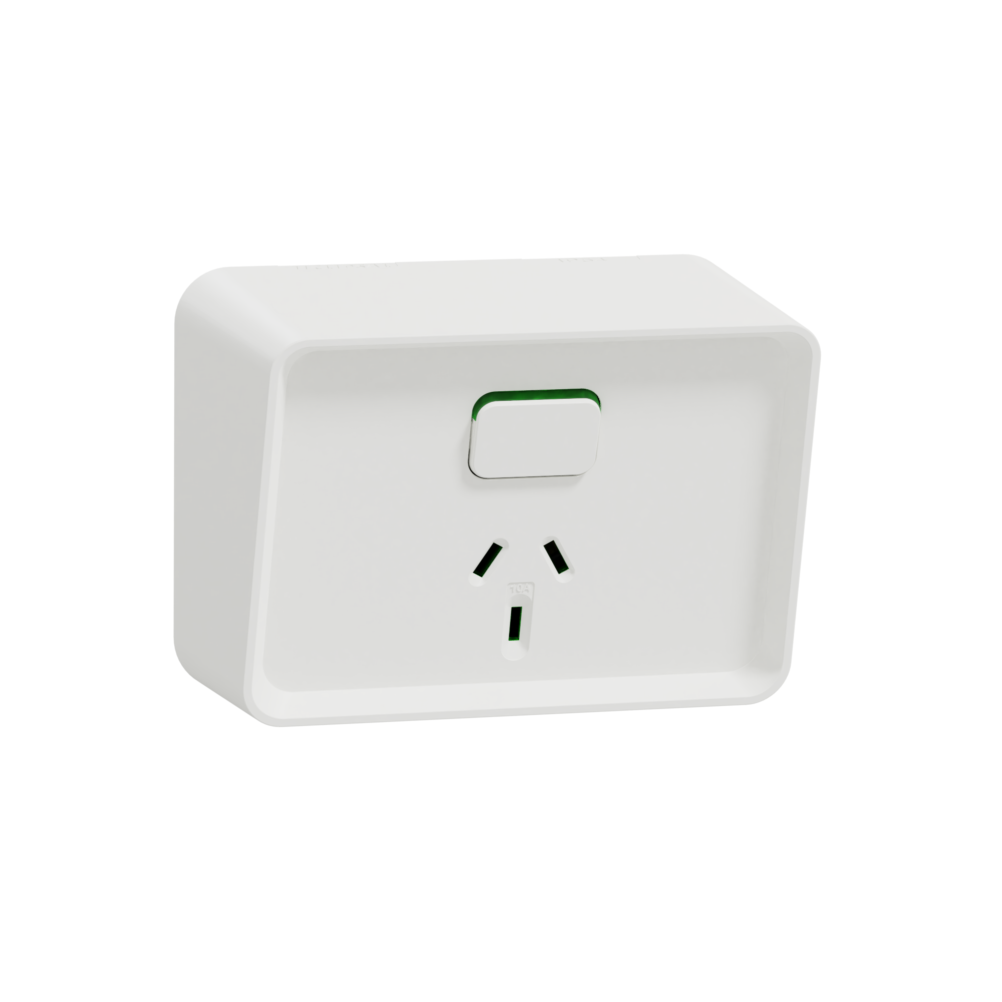 Clipsal Iconic Outdoor, Single, Switched socket outlet, horizontal, 10A, 250V, Extra White - O3015-XW