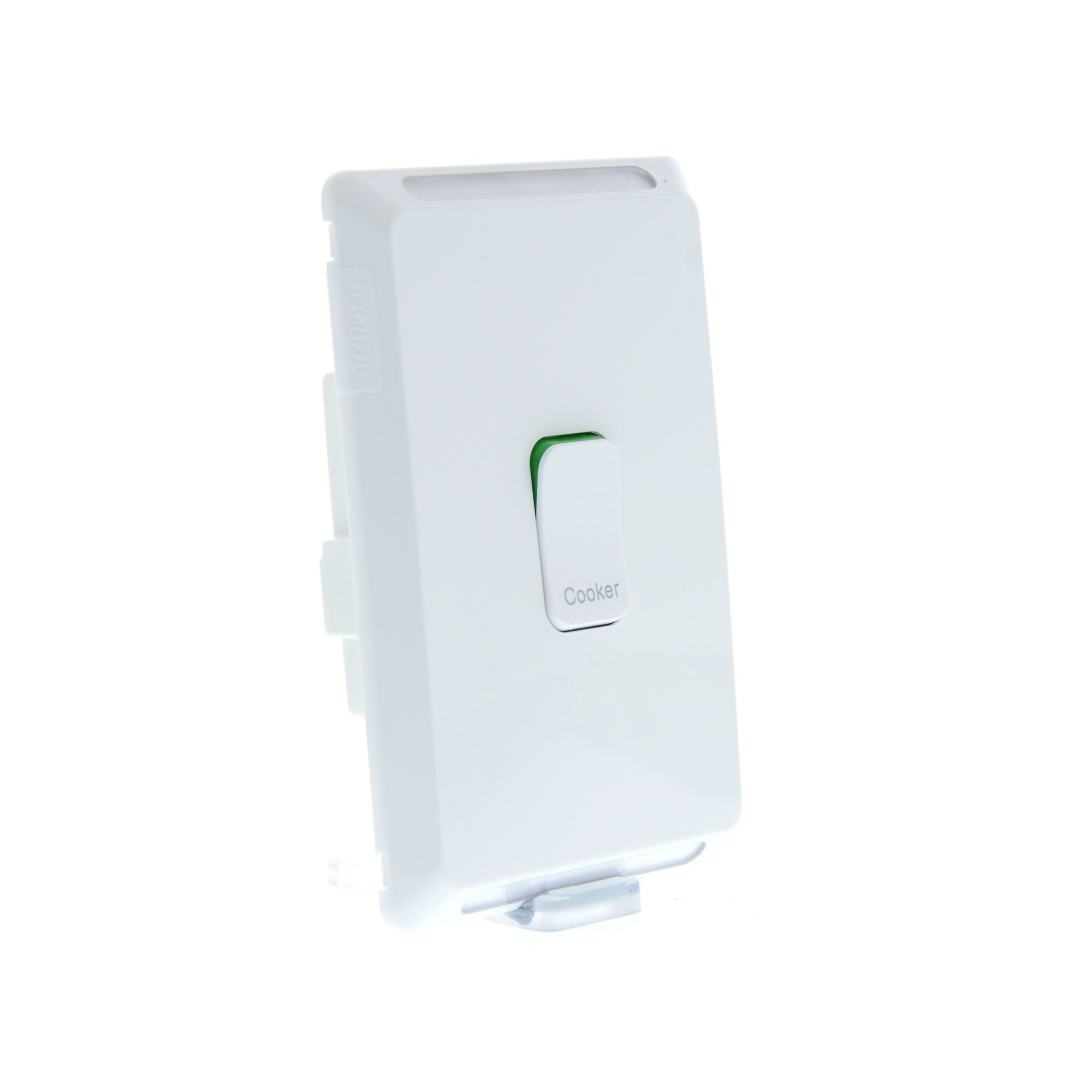 Clipsal P3041D45XW 45 Amp 1 Gang Double Pole PRO Series Vertical Internal Cooker Isolation Rocker Switch White